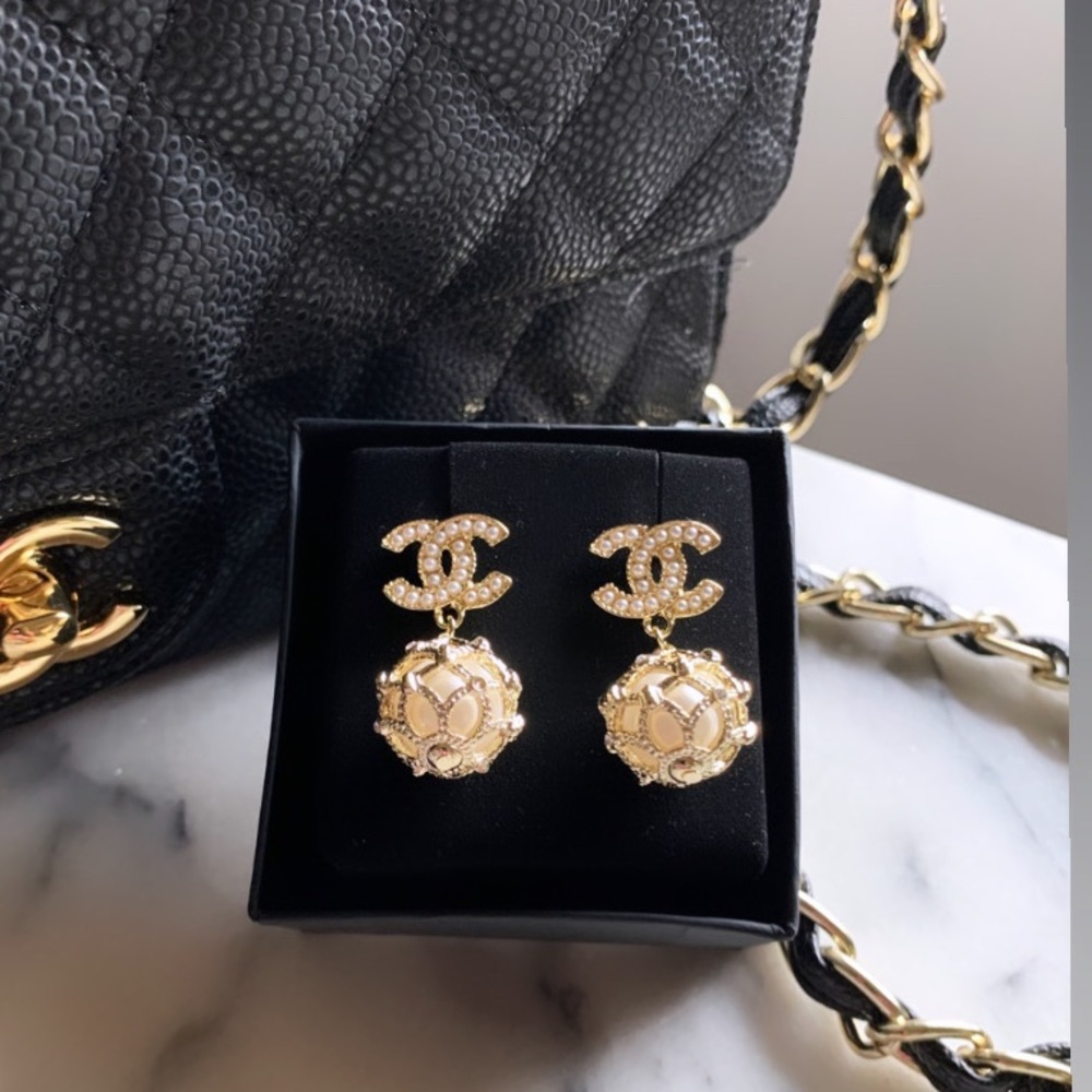 Authentic Chanel Pearl Earrings